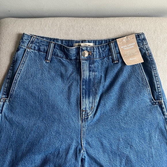 NWT! MADEWELL Wide-Sweep Denim Trousers in Dowe Wash Size 25 - Picture 4 of 7